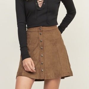 Abercrombie & Fitch | Suede Button Up Skirt